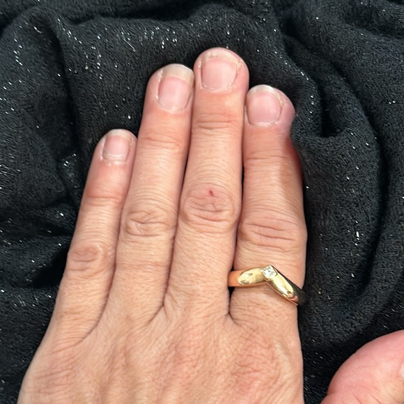 Vintage Cartier 18k Rose Gold & Diamond Chevron Band - Picture 6 of 6